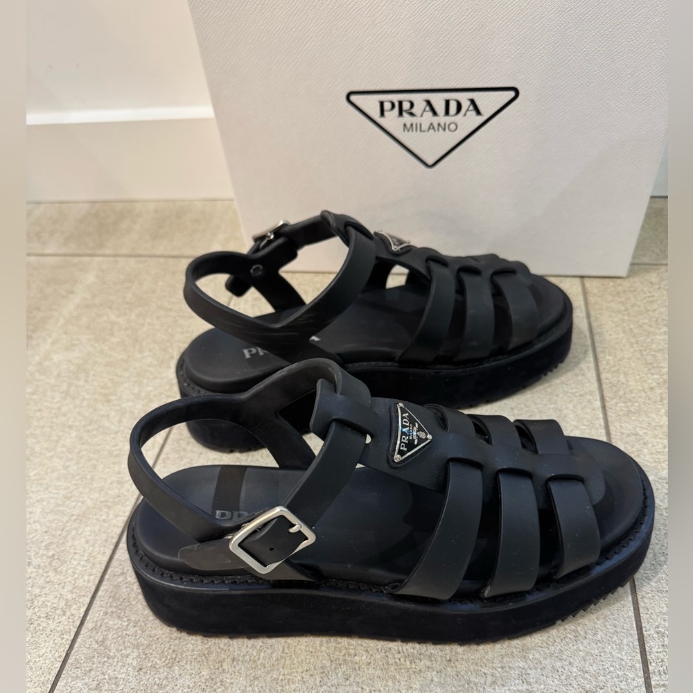 Prada Black Cage Sandals size 40 - Picture 6 of 17